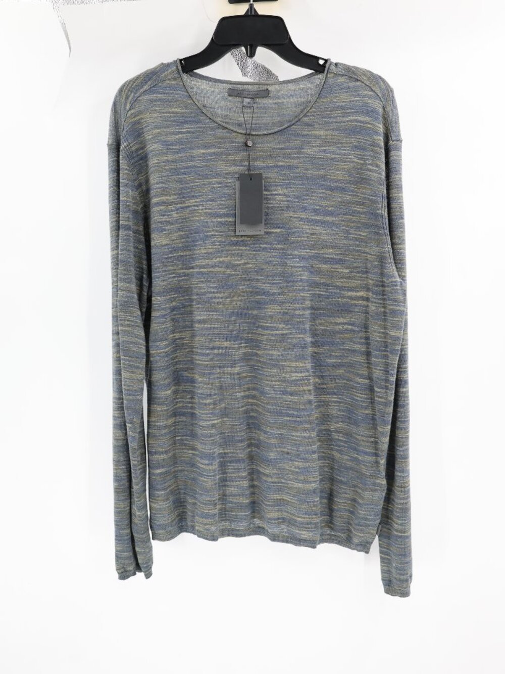 NWT John Varvatos Sweater Men's Large Linen Cotton Crewneck Long Sleeve Pullover